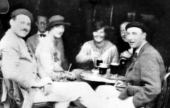 Ernest Hemingway with friends in Paris...