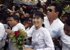 Aung San Suu Kyi... after her parliamentary seat victory...
