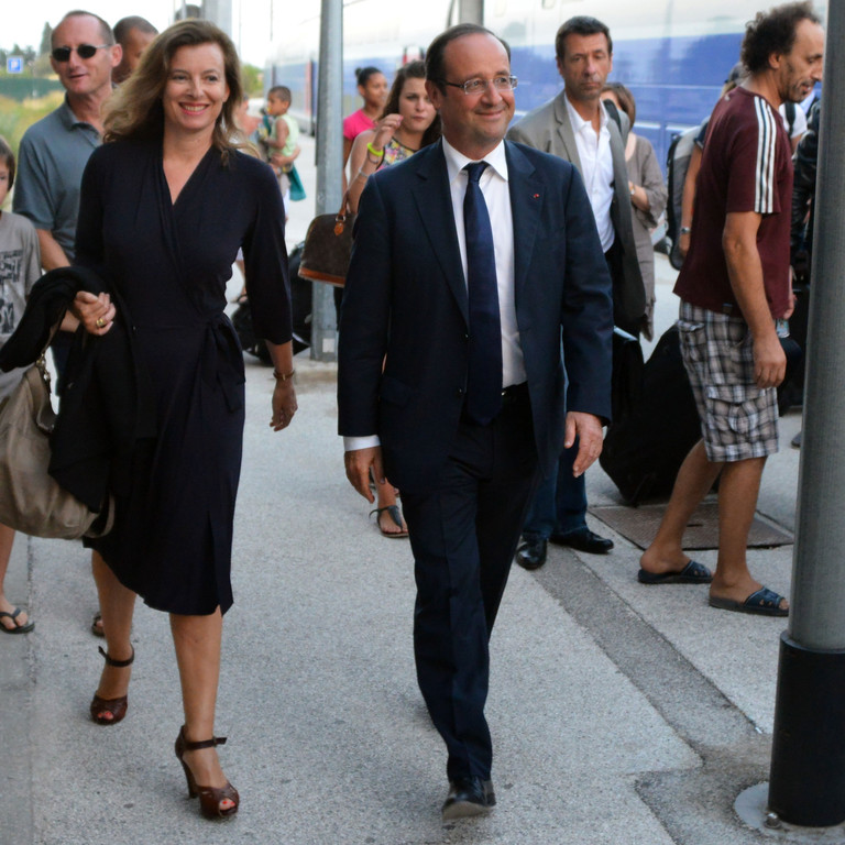 François Hollande and his partner Valérie Trierweiler...