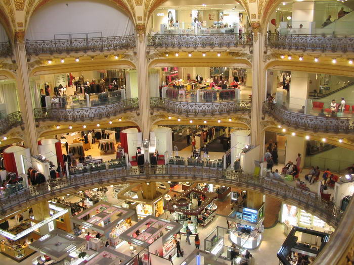 Galeries Lafayette, balconies and lower floor  Paris shopping, Galeries  lafayette, Paris france