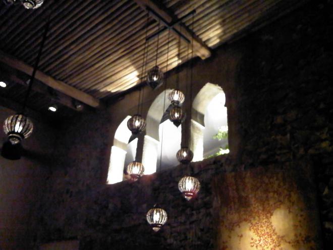 Moroccan windows and lamps at Salama...