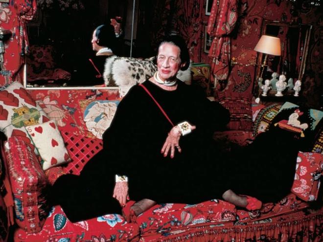 The Divine Diana Vreeland... In her blood-red salon...