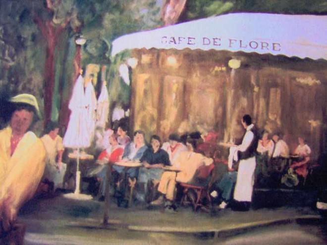 "Le Café de Flore"... Peinture - huile sur toile d'Alain Nonn - 2002...