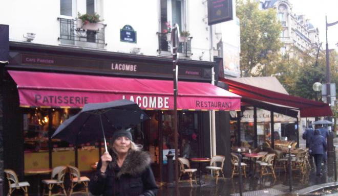 Outside cafe Lacombe...