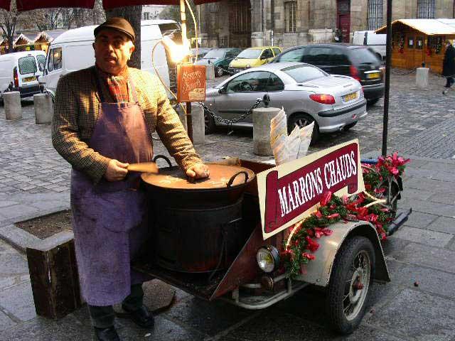 The "Marrons Chauds" vendor...