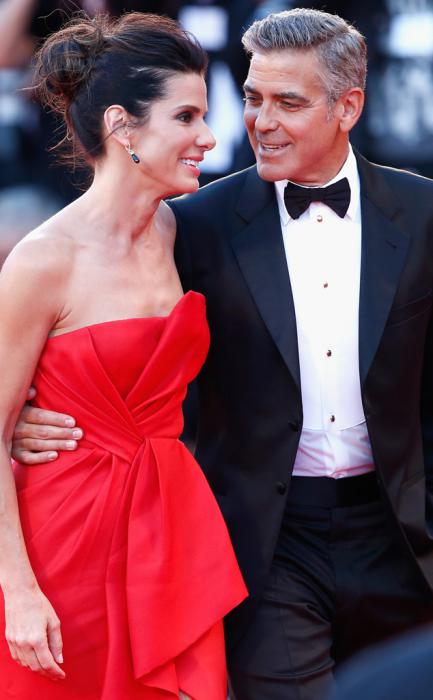 George Clooney and Sandra Bullock at the Venice Film Festival...